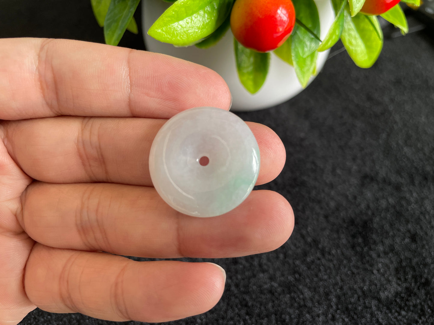 Natural Grade A Jadeite Jade Pendant Lucky Kou